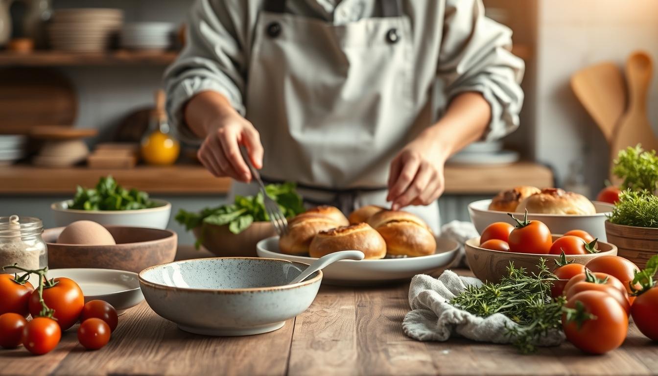 Home cook preparing ingredients in the kitchen